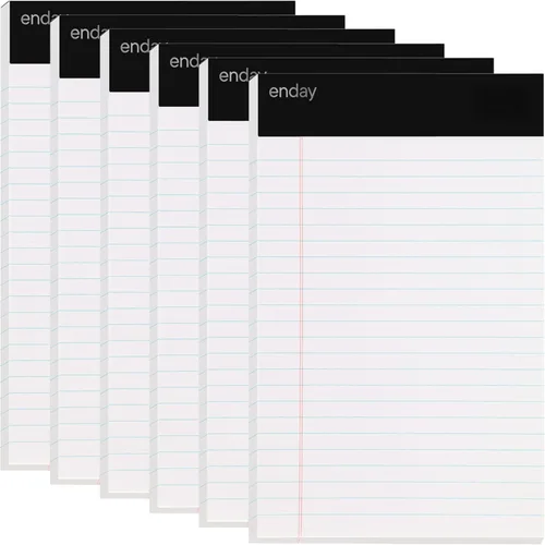 Emraw White Jr. - Bloc universal de 50 hojas de escritura de letras con borde perforado, 50 unidades, 5 x 8 pulgadas (paquete de 6)