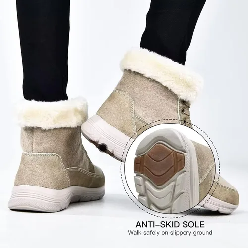 Miniatura 3 de TIOSEBON Botas de tobillo para mujer, botines cortos para exteriores, antideslizantes, para senderismo y caminar