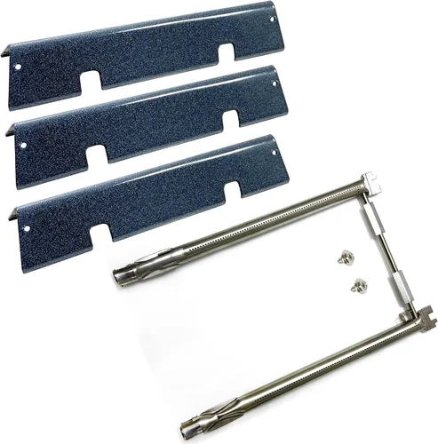 Kit DG271 - Barras aromatizantes de acero porcelánico 7635 de 15.3 pulgadas y tubos de quemador de parrilla de acero inoxidable 69785 para Weber
