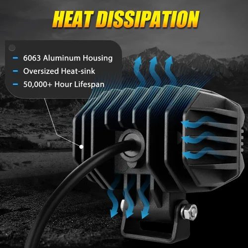 Miniatura 3 de Rigidhorse - Luces LED de 4 pulgadas, 80 W, 8000 lúmenes, 6500 K, focos antiniebla, xenón, IP67, impermeable, blanco, súper brillante, luz