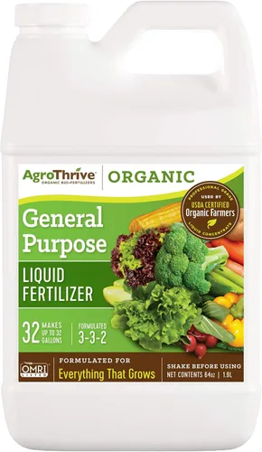 Miniatura 8 de AgroThrive Fertilizante líquido orgánico multiusos - 3-3-2 NPK (ATGP1320) (2.5 galones) para césped, verduras, invernaderos, hierbas y todo lo demás