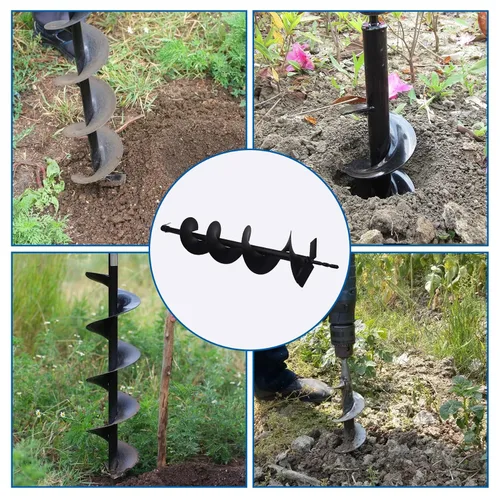 Miniatura 5 de WFLNHB Broca de taladro en espiral de jardín para plantar 6 x 31.5 pulgadas para plantas de jardín, broca de bulbo de flores para excavadora