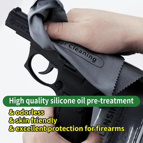 Miniatura 4 de Paños de limpieza de pistola de silicona de 12 x 12 pulgadas, sin pelusas, toallitas de limpieza de pistola con trapos de limpieza de pistola gris 3