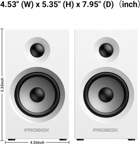 Miniatura 8 de BT16 - Altavoces activos para estantería de 3.5 pulgadas con tweeter de 1 pulgada, 60 W RMS-Bluetooth 5.3, DAC USB integrado de 24 bits dinámico