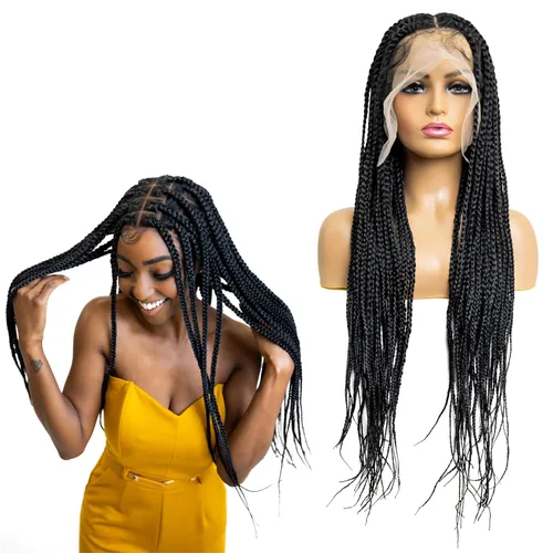Miniatura 27 de PIB Peluca de encaje completo individual de 12 pulgadas, diseño de Passion Twist con raya cuadrada, pelucas trenzadas sin nudos para mujeres negras