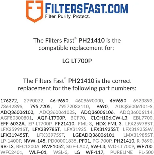 Miniatura 3 de Filters Fast PH21410 Reemplazo compatible para LG LT700P Filtro de agua de refrigerador Cartucho de carbón activado para dispensador de agua