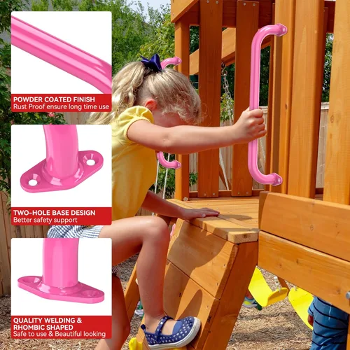 Miniatura 3 de Juego de barras de seguridad de 17.3 pulgadas para patio de recreo para interiores y exteriores, juego de columpios, accesorios de agarre para casa
