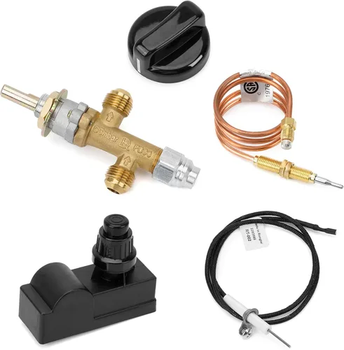 Stanbroil Kit de válvula de control de seguridad de falla de llama de gas propano de baja presión con kit de encendido de botón para hogueras