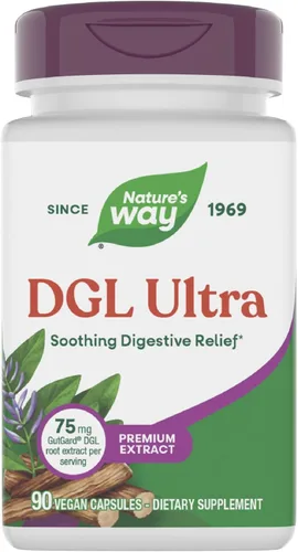 Nature's Way Premium Extract DGL Ultra Extra Strength Alivio digestivo*, 90 cápsulas