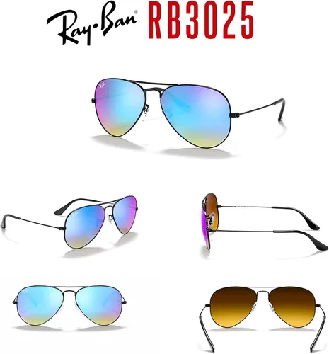 Miniatura 15 de Ray-Ban RB3025 - Lentes de sol de aviador de metal para hombre y mujer + paquete con kit de cuidado de gafas iWear de diseñador