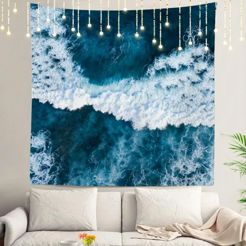 Miniatura 98 de Shrahala Tapiz de pared con paisaje de lago de otoño, bosque amarillo, para colgar en la pared, tapiz grande, decoración de fibra de poliéster