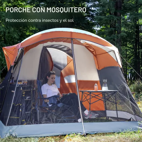 Miniatura 3 de PORTAL Tienda de campaña familiar para 6/8/10 personas con sala de pantalla, tienda de campaña grande resistente al agua con mosca de lluvia, tienda
