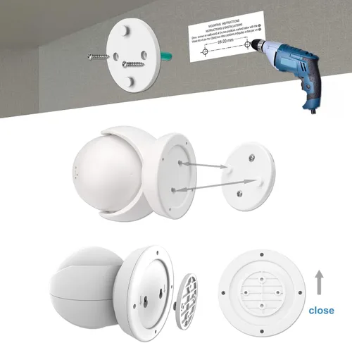 Miniatura 7 de HONWELL Luz con sensor de movimiento funciona con pilas, luz de seguridad inalámbrica para exteriores, luz de seguridad, sensor de luz de encendido