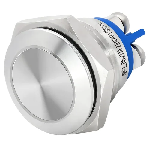 Miniatura 8 de (3 piezas) interruptor de botón momentáneo impermeable IP67 de 16 mm 5/8" con cabeza abovedada de acero inoxidable 304, 5V-250V CC/CA, SPST