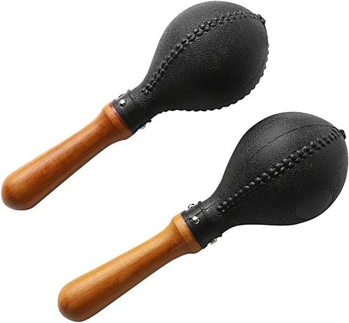 Miniatura 7 de Maracas de percusión par de agitadores sonajeros martillo de arena instrumento de percusión con carcasas de plástico ABS y mangos de madera