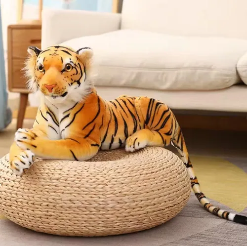 Miniatura 3 de GracesDawn Animales de peluche, tigre de 26.8 pulgadas (incluyendo el tamaño de la cola), gato de peluche para temática de la selva, decoración