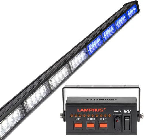 Miniatura 21 de LAMPHUS SolarBlast SBLS104 barra de luces LED de alerta de emergencia e indicación de tránsito, 47 pulgadas, 40 W - ÁMBAR AZUL, ámbar / blanco