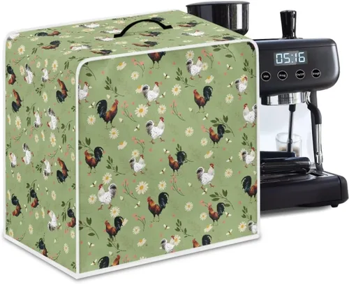 Miniatura 53 de Funda para cafetera, poliéster, azul, se adapta a la mayoría de máquinas de café estándar, protector resistente al polvo, huellas dactilares