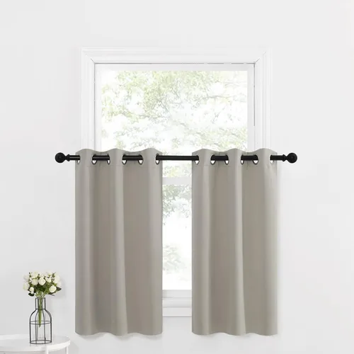 Miniatura 85 de NICETOWN Cortinas opacas de cocina para ventana sobre el fregadero, aislamiento térmico, decoración del hogar, pequeños niveles opacos con ojales