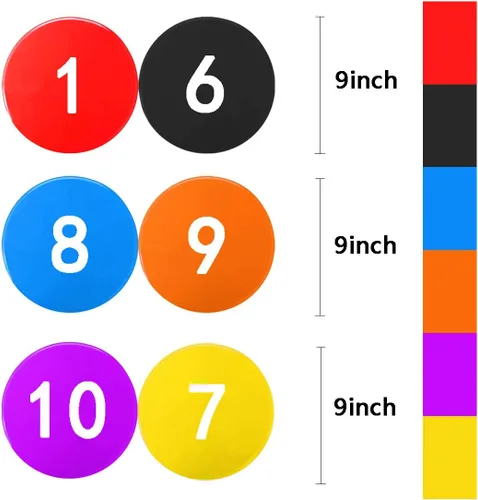 Miniatura 7 de Haploon - Juego de 10 puntos de poliéster antideslizantes de 9 pulgadas para entrenamiento de ejercicios, fútbol, fútbol, baloncesto, juego de pies