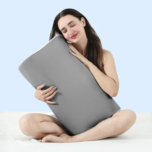 Miniatura 10 de Elviros Almohadas de espuma viscoelástica para aliviar el dolor de cuello, almohada ortopédica ergonómica de altura ajustable para dormir, almohada