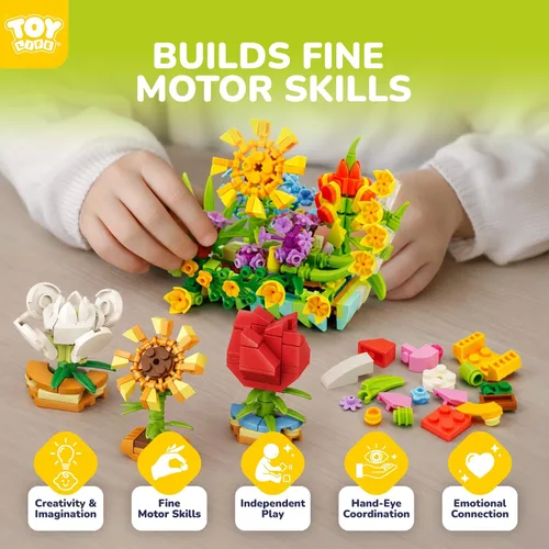 Miniatura 2 de TOY Life Paquete de 36 Obsequios de Fiesta para Niños, Plantas Pequeñas Mini Flores Juego de Bloques de Construcción para Premio de Aula, Flores
