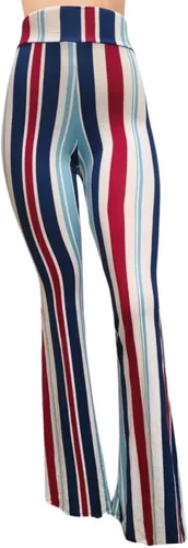 Miniatura 106 de ShopMyTrend - Pantalones de yoga largos con piernas anchas y acampanadas estilo palazzo, con cintura alta, para mujer