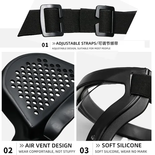 Miniatura 5 de Anti-niebla de cara completa Escudos activos Protección expresión visible transparente transpirable cómodo adultos reutilizable (negro, 5PCS)