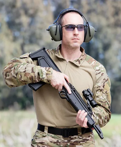 Miniatura 2 de Pro Ears - Pro Tac Mag Gold - Protección auditiva electrónica de grado militar y amplificación - NRR 30 - Orejeras de gama - Baterías de litio 123a