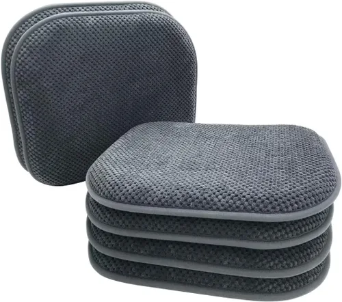 Miniatura 17 de Cojines de asiento de espuma marrón para sillas de cocina, almohadillas para sillas de comedor, paquete de 6 cojines antideslizantes para asientos