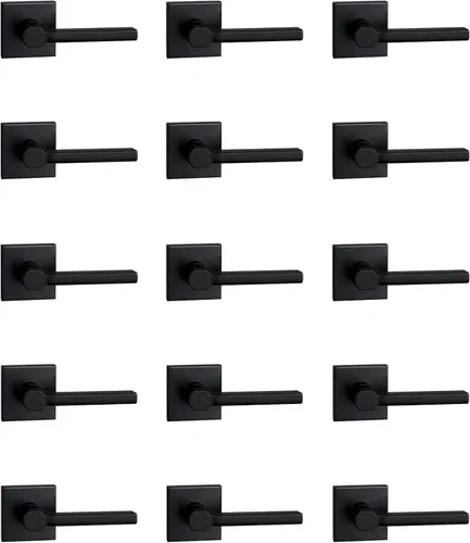 Miniatura 50 de NEWBANG Palanca de puerta de cama/baño para privacidad Baño e interior Manija de cerradura de puerta en negro mate envejecido, HD1601-DB-BK-1P
