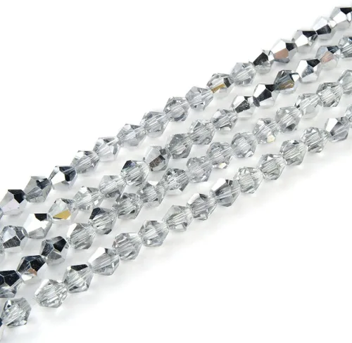 Miniatura 9 de 5 hebras checas de cristal bicono facetado de 0.236 in (0.24 pulgadas) cuentas sueltas espaciador a granel amatista púrpura (215-230 piezas)