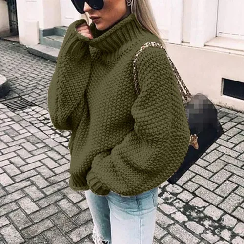 Miniatura 3 de Suéteres para mujer, moda de otoño, 2023, bloque de color, manga larga, cuello barco, tejido, talla grande, suéter