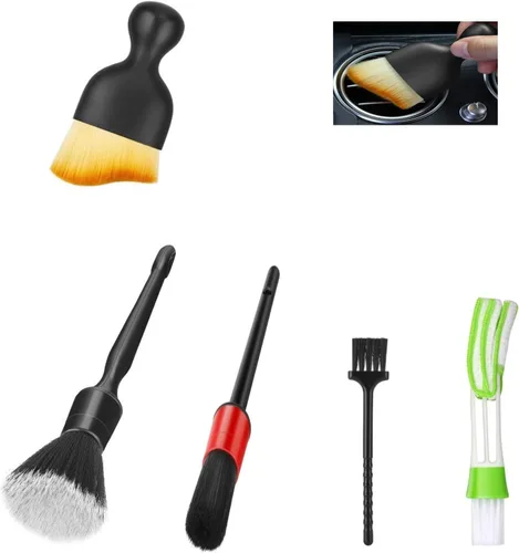 Fitosy Cepillos de Detalle de Plumero para Interior del Automóvil, Cepillo de Cerdas Suaves Accesorios de Automóvil para Limpiar Tablero Rejilla de