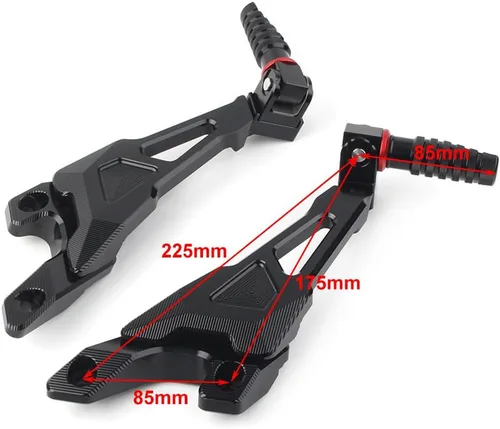 Miniatura 2 de Reposapiés trasero para motocicleta, pedales de pasajero, conjunto de clavijas para BMW S1000RR 2010-2018, color negro