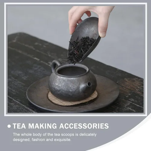 Miniatura 6 de Pala de té retro china de porcelana y recipiente de té, harina de café, pala de sal, presentación de hojas sueltas, accesorio de Gongfu