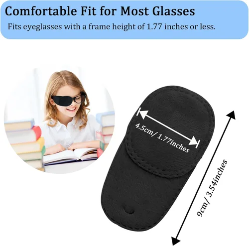 Miniatura 4 de 4 parches de ojos para gafas, parche médico para el tratamiento de ojos perezosos, ambliopía, estrabismo, mejora la visión, parche reutilizable Negro