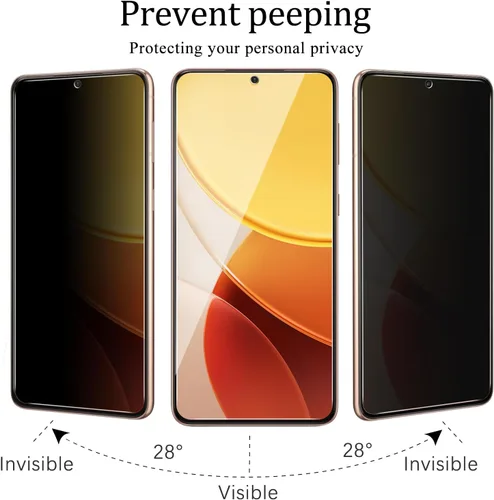 Miniatura 3 de KAREEN Paquete de 2+2 protectores de pantalla de privacidad para Samsung Galaxy S21 5G, película de vidrio templado privado antiespía con protector