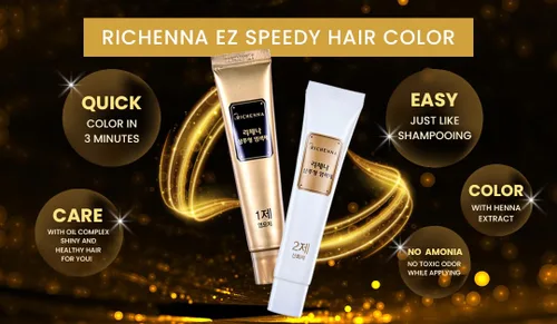 Miniatura 5 de RICHENNA Ez Speedy - Tinte para cabello gris, cubierta de cabello de henna, solo 3 minutos (marrón oscuro)