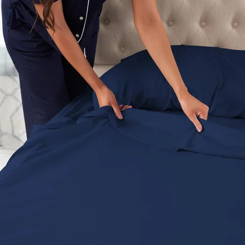 Miniatura 2 de Northwest Ashford Home Essentials Bedding - Juego de sábanas de 4 piezas, tamaño Full, Azul Estate