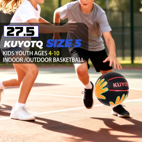 Miniatura 3 de KUYOTQ Size 5/6 Basketball 27.5"/28.5" for Kids Youth Womens with Visual Hand Print Guide, for Shooting Practice, Correct Shooting Form and Improve