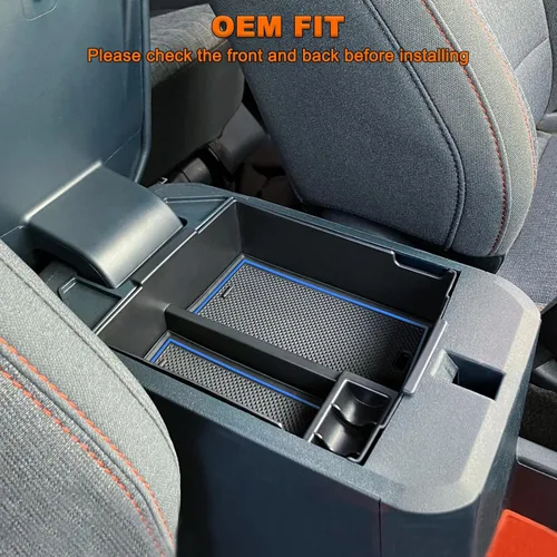 Miniatura 4 de TOPINSTALL Organizador Azul Compatible con Accesorios Ford Maverick 2022-2026, Caja de Almacenamiento para Consola Central de Camioneta Pickup Truck