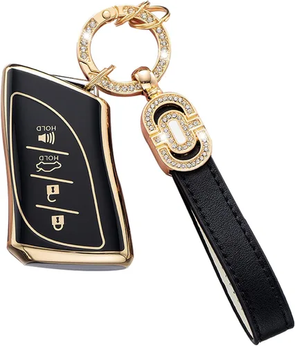 Miniatura 9 de Funda para llavero de TPU adecuada para Lexus RX ES GS LS NX RS GX LX RC LC Smart Key Fob, Modelo A (negro)., Negro, Moderno