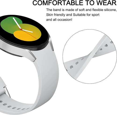 Miniatura 5 de AK Correas compatibles con Samsung Galaxy Watch 7/6/5/4 - 1.575 pulgadas, 1.732 pulgadas, 1.772 pulgadas, correa deportiva de repuesto de silicona