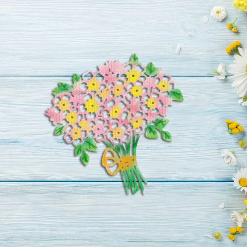 Miniatura 4 de Hying Troqueles de corte de marco de flores de boda para hacer tarjetas, decoración de álbumes de fotos, flores florales, troqueladas, despedida