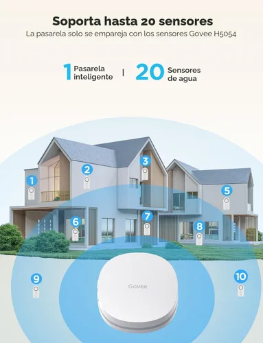 Miniatura 3 de Govee - Paquete de 3 sensores WiFi de agua, detector de fugas de 100 dB, alarma ajustable y alertas en aplicación, alerta de fugas y goteo por