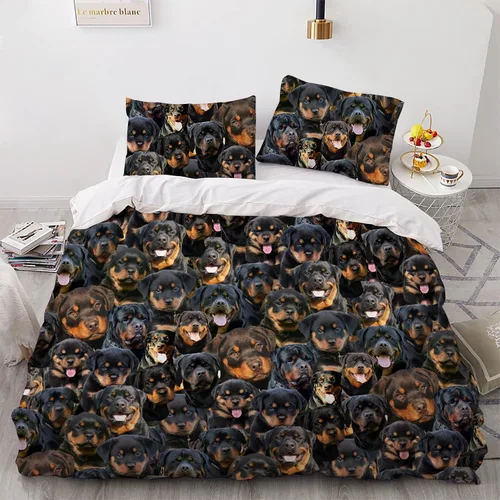 Miniatura 11 de Juego de funda de edredón de Malinois belga, juego de ropa de cama decorativo de 3 piezas con 2 fundas de almohada, funda de edredón suave, juego