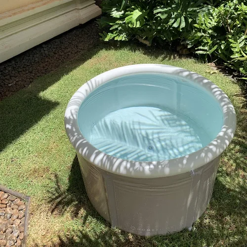 Miniatura 8 de Bañera portátil (grande) de Homefilos, baño de hielo y sumersión fría para atletas, bañera japonesa inflable de tamaño adulto para regadera
