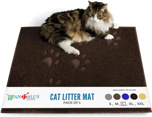 Miniatura 44 de Andalus Tapete Pequeño para Arena de Gatos, Paquete de 1 - Impermeable, Antideslizante y Fácil de Limpiar, Tapete para Caja de Arena de Gatos