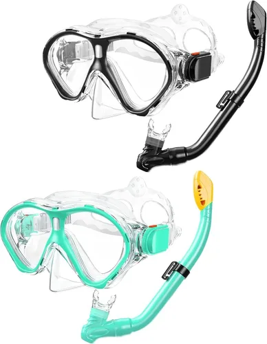 Gintenco Juego de esnórquel para niños, máscara de buceo para niños como gafas de natación unisex, juego de máscara de buceo antivaho y esnórquel